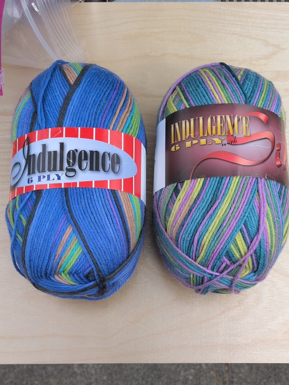 2 Skeins  Indulgence Knitting  Fever 6-Ply Sock Yarns Sport Weight Clearance!